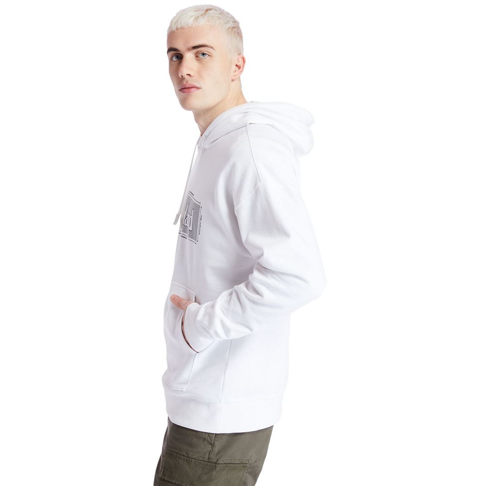 Timberland Φουτερ Ανδρικα Ασπρα - Logo Hoodie - Greece 0234957-DU